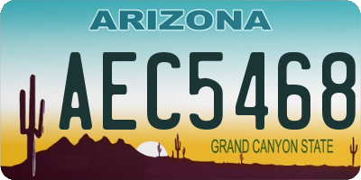 AZ license plate AEC5468