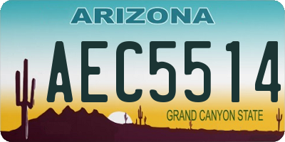 AZ license plate AEC5514
