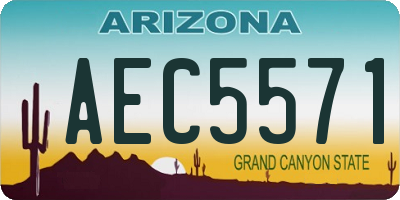 AZ license plate AEC5571