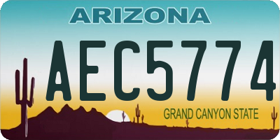AZ license plate AEC5774
