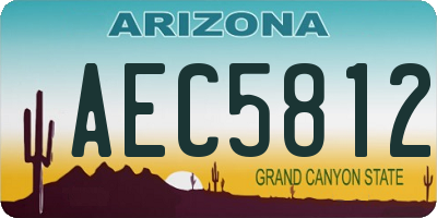 AZ license plate AEC5812