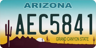 AZ license plate AEC5841