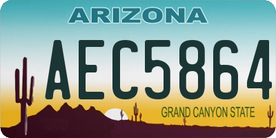 AZ license plate AEC5864