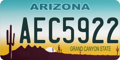 AZ license plate AEC5922