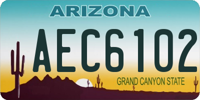 AZ license plate AEC6102
