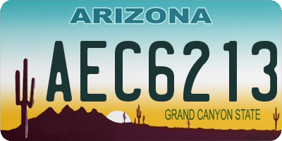 AZ license plate AEC6213