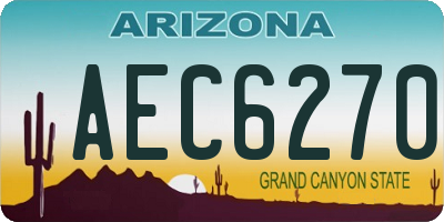 AZ license plate AEC6270