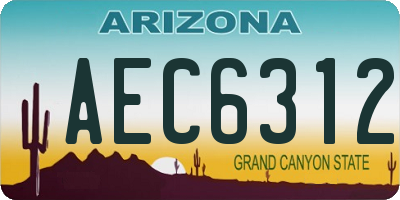 AZ license plate AEC6312