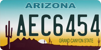 AZ license plate AEC6454