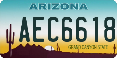 AZ license plate AEC6618