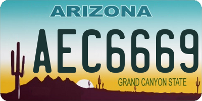 AZ license plate AEC6669