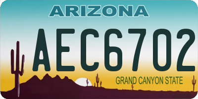AZ license plate AEC6702