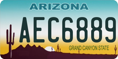 AZ license plate AEC6889