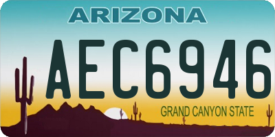 AZ license plate AEC6946