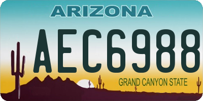 AZ license plate AEC6988
