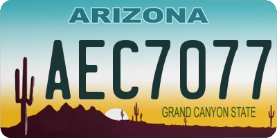 AZ license plate AEC7077
