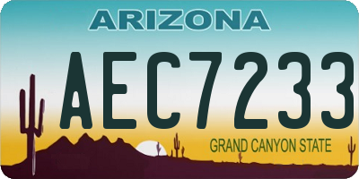 AZ license plate AEC7233