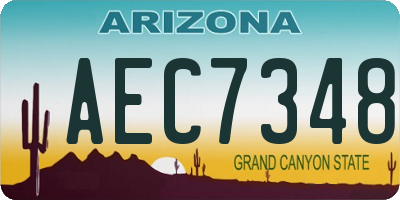 AZ license plate AEC7348