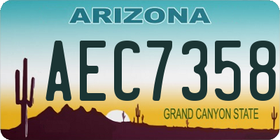 AZ license plate AEC7358