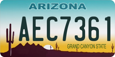 AZ license plate AEC7361