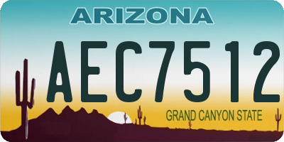 AZ license plate AEC7512