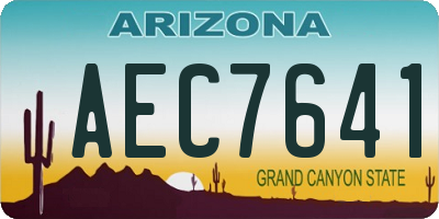 AZ license plate AEC7641