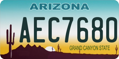 AZ license plate AEC7680