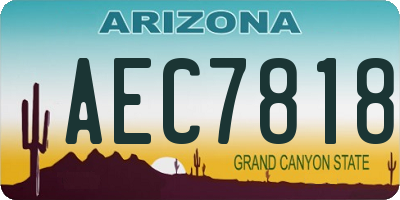 AZ license plate AEC7818