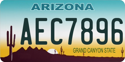 AZ license plate AEC7896