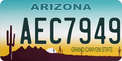 AZ license plate AEC7949