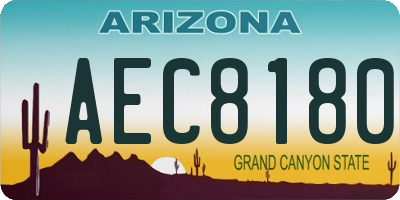 AZ license plate AEC8180