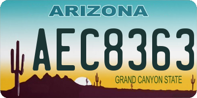 AZ license plate AEC8363