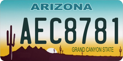 AZ license plate AEC8781