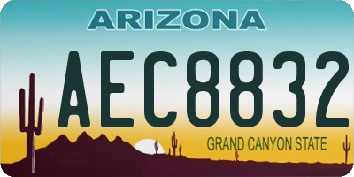 AZ license plate AEC8832