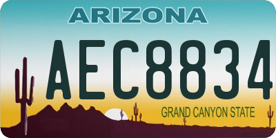 AZ license plate AEC8834