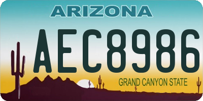 AZ license plate AEC8986