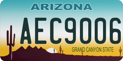 AZ license plate AEC9006