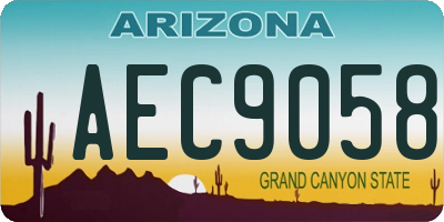 AZ license plate AEC9058
