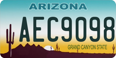AZ license plate AEC9098