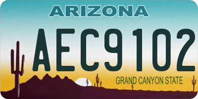 AZ license plate AEC9102