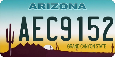 AZ license plate AEC9152