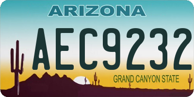 AZ license plate AEC9232