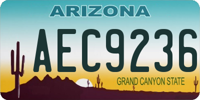 AZ license plate AEC9236