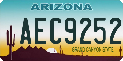 AZ license plate AEC9252