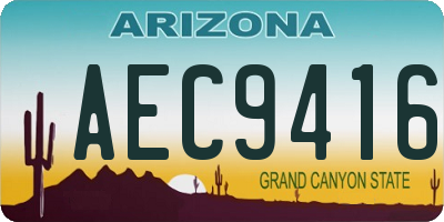 AZ license plate AEC9416