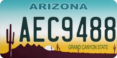 AZ license plate AEC9488