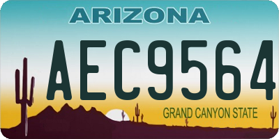 AZ license plate AEC9564