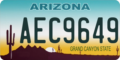 AZ license plate AEC9649