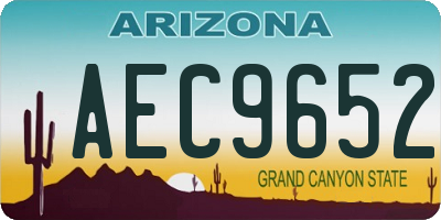 AZ license plate AEC9652