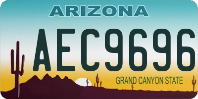 AZ license plate AEC9696